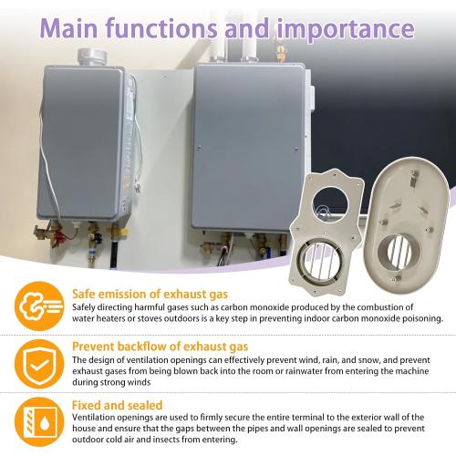 SP20286 3-Inch Vent Termination Kit - Fits for Rheem Beige HVAC Replacement Part Water Heate 3 PVC/ABS Piping
