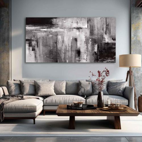 XIANSHOU Black Abstract Wall Art Living Room Decor Painting 29x 58 White Abstract Graffiti Wall Decorations for Bedroom Kitchen Dining Room Office