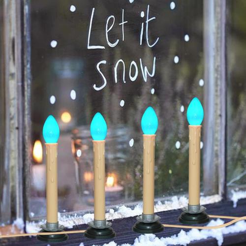 SUNSGNE C7 Blue Christmas Incandescent Light Bulbs, 5 Watt E12 Candelabra Base - Great for Patio, Night Lights, Chandelier Light Bulbs, Candelabra Bulbs, Christmas Decoration, Pack of 25