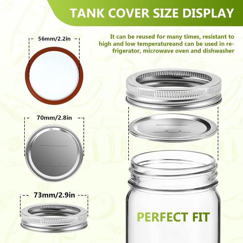 Canning Lids and Rings Regular Mouth, 24Pcs Split Type Metal Mason Jar Lids with Bands for Regular Mouth Ball, Kerr Jars - Food Grade with Silicone Airtight Seal Premium Small Canning Lids