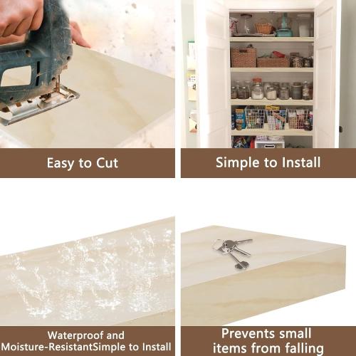5 Pack Wooden Shelf Covers 24 x 12 Inch,Wire Rack Covers for Pantry Wood Shelf Liners-0.25 inch Thick,Weight Removable Wood Shelf Covering for Closet Kitchen Pantry Bathroom Office