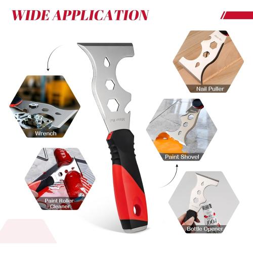 Mister Rui Metal Putty Knife, Paint Scraper Tool 13 in 1 Paint Scraper