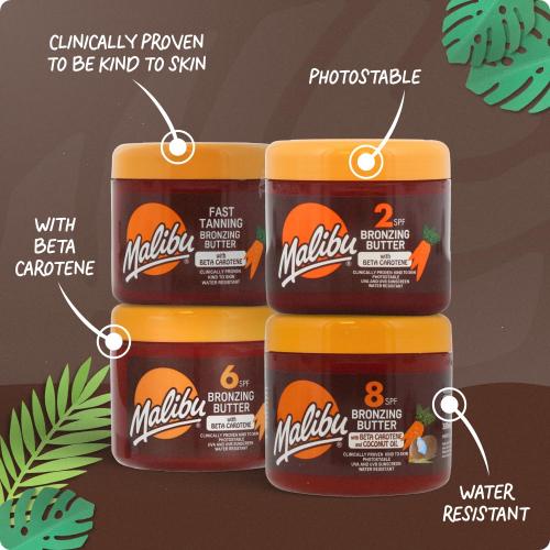 Malibu Sun Fast Tanning Gel, 10.1 Fl Oz, Deep Tan Accelerator with Carrot, Beta Carotene and Vitamin E, Tropical Coconut, Water-Resistant, for Outdoor and Sunbed Use, Made in UK