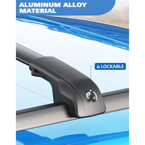 FengYu 300lb Roof Rack Cross Bars Compatible with Ford Explorer 2020 2021 2022 2023 2024 2025 2026, Lockable Heavy Duty Aluminum Roof Rails Crossbars Cargo Bars Canoe Rooftop Black Carrier Luggage