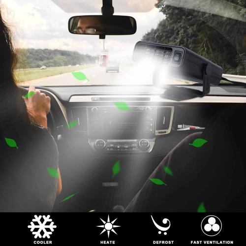 Car Heater-Cigarette Lighter Heater,12V Portable Heater for Car,Adjustable Electric Heating Fan and Windshield Defogging Defroster