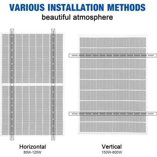 Solar Panel Mount Brackets, 2 Sets 45 inch with Foldable Tilt Legs, Suitable for 2-4pcs 180 200 300 400 500 Watt Solar Panel, Adjustable Mounting Brackets for Roof, RV, Boat, and Off-Grid