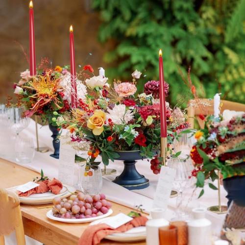 Set of 7 Red Colored Taper Candles, Dripless Unscented Skinny 10 Inch Tall Wax Candlesticks for Home Party Wedding Table Decoration
