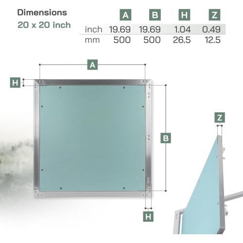 Vent Systems 20 x 20 Inch Access Panel - Drywall Wall Electrical Plumbing Cover Plate - Ceiling Wall Mount Drywall Access Panel - Metal Crawl Space Door for Home Garage Basement Attic