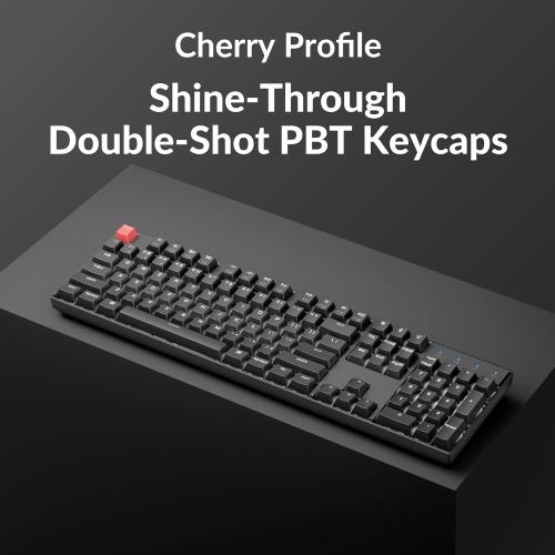 Black Keychron K10 Version 2 Full Size 104 Keys Bluetooth Wireless Mechanical Gaming Keyboard for Mac Windows with Keychron Super Brown Switch White LED Backlight/USB C Wired Computer Keyboard