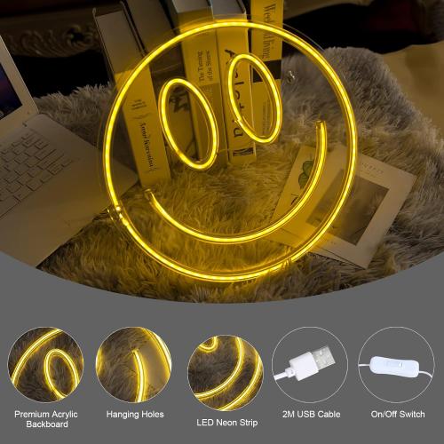 Size 16x7 Smile Neon Signs Decorative Bright Night Light for Wall Decor 16''x 7'' Size LED Light Neon Sign Art Decorative Night Lights for Bachelorette Party, Engagement Party, Birthday Party,Wedding