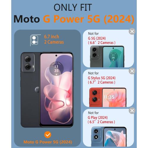 FNTCASE for Motorola Moto G-Power-5G-2024 Case: Dual Layer Protective Heavy Duty Cell Phone Cover Shockproof Rugged with Non Slip Textured Back - Military Protection Bumper Tough - 2024, 6.7 inch