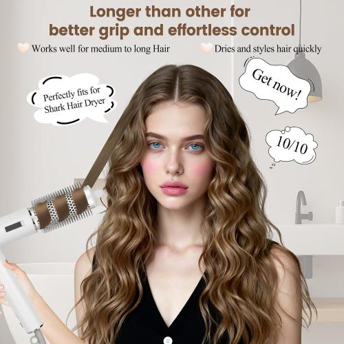 Round Brush Attachment for Shark SpeedStyle, for Shark Speed Style Pro/Pro Flex Hair Dryer, Round Volumizing Brush Accessories for Smooth Adds Volume Curls for Long Hair