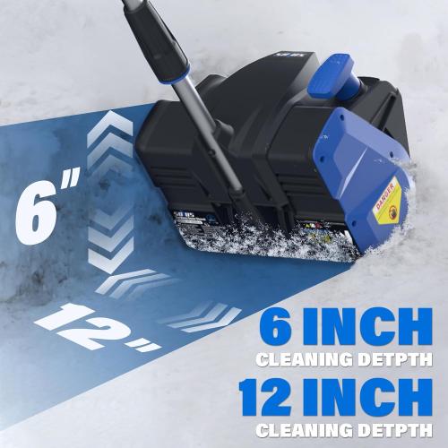 Cordless Snow Shovel, 20V 12-Inch Electric Snow Blower, Electric Snow Shovel with Directional Plate and LED Light, Snow Blowers for Driveways, Sidewalks(1x4.0Ah Battery, Charger and Cover Included)