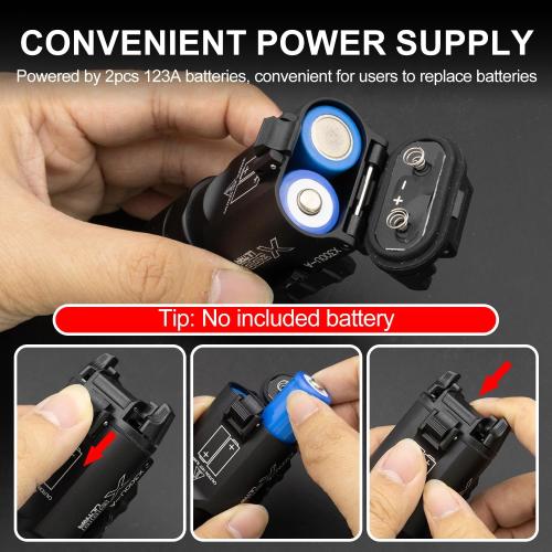 X300-A Universal LED Tactical Flashlight 800-Lumen with Replaceable Slot Mount for Pistol and WeaponLight or Helmet ARC Rail (Black)