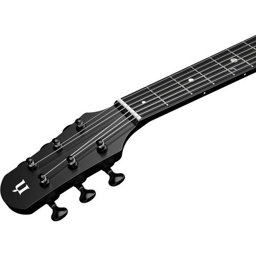 Natasha Carbon Fiber Acoustic Guitar, 38-inch Steel-string Guitarra,Durable Thin 6-string Guitar for Beginners (Black)