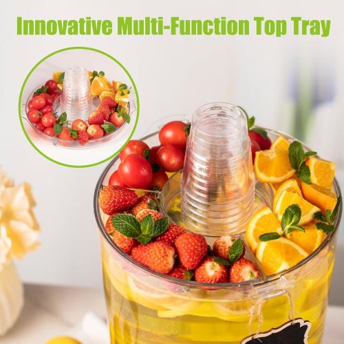 2 Gallon Beverage Dispenser for Parties, BPA-Free Drink Dispenser with No Drip Spigot, Juice Dispensers with Stand, Transparent Plastic Water Dispenser Countertop for Punch, and Drink Fountains