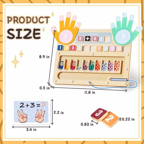 TOP BRIGHT Montessori Learning Toys for 3 4 5   Year Old, Magnetic Beads Sorting Matching Toys for Boys Girls Birthday Gifts, Finger Math Addition & Subtraction