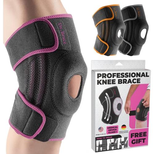 DR. BRACE ELITE Knee Brace with Side Stabilizers & Patella Gel Pads for Maximum Knee Pain Support and fast recovery for men and women-Please Check How To Size Video (Orion's, X-Large)