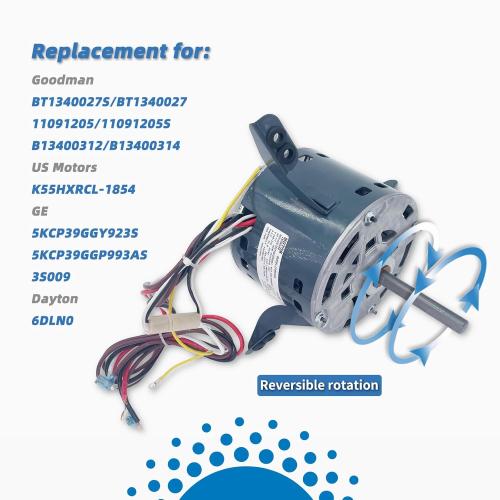5KCP39GGP993AS Blower Motor Replaces GE genteq 5KCP39GGY923S 3S009 1/3HP 1075RPM Compatible with Goodman Furnace BT1340027S, BT1340027, 11091205, B13400312 Dayton 6DLN0 K55HXRCL-1854 208-230V LEUNGOO