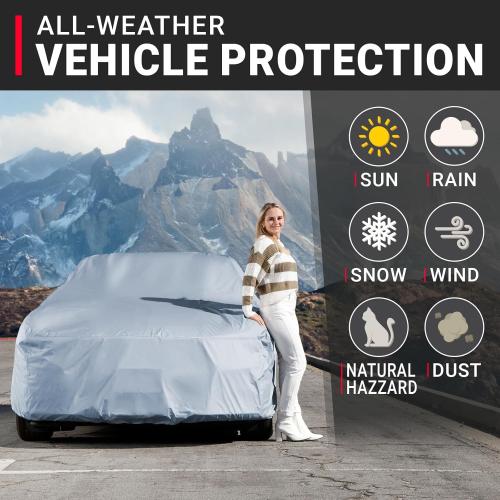 iCarCover Premium Car Cover for 1985-1992 Cadillac Brougham Heavy Duty Waterproof All-Weather Automobiles Custom Fit Indoor Outdoor UV Snow Protection Covers with Straps and Bag