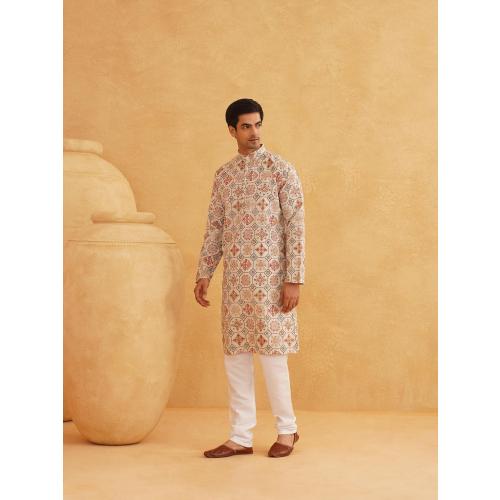 Sojanya 7XL (Since 1958 Men'S Cotton Blend Printed Only Long Kurta