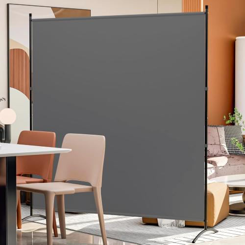 Size 6 ft Color Grey Room Divider 6ft Room Dividers and Folding Privacy Screens Partition Room Divider Fabric Panel, Indoor Wall Divider for Room Separation Freestanding Space Separators (Grey, 1 Panel)