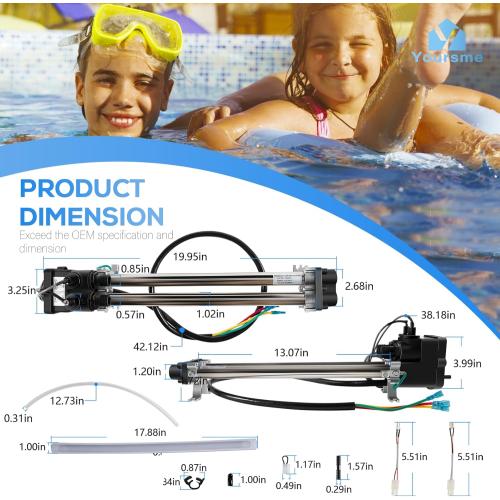 Yoursme 6kW Low-Flow PDR Titanium Heater with Sensors Kit Replacement for Hot Spring/Watkins/Tiger River/Limelight Hot Tub Spa No-Fault, 230V/6Kw,115V/1.5Kw, Replace # 26-C3160-1S, C3160-1S, 73790