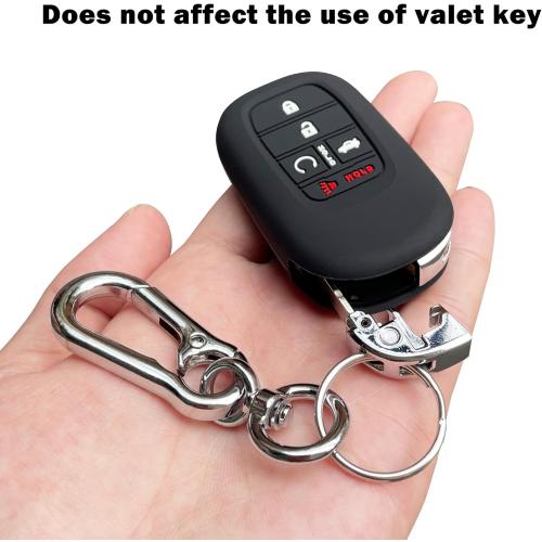 TANDRIVE Key Fob Cover for (5 Buttons) Honda 2026 2025-2022 Civic Accord CR-V HR-V Pilot and 2026 Passport, Silicone, 2-Pack, Black and Black