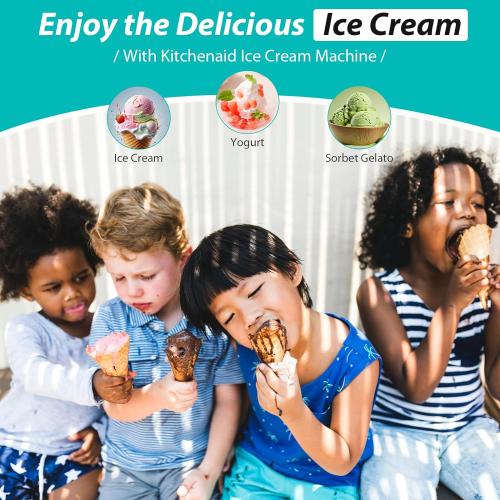 Ice Cream Maker Attachment for KitchenAid Stand Mixer, Ice Cream Bowl Compatible
