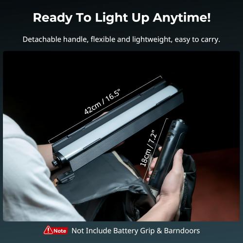 SMALLRIG RT25 RGB Tube Light Stick, 25W RGBWW Led Light Wand, IP54 Waterproof Light Bar, CRI96 , TLCI98 , 2500-10000K, for Photography 4343