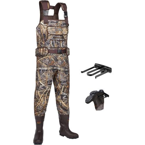 HISEA Chest Waders for Men, Hunting Wader with 800G Insulated Boots, 4.5mm Neoprene Waterproof Mens Camo Bootfoot Waders