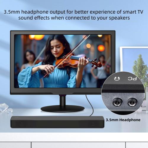 BLACK 20inch Smart TV,Full HD 1080p LED Flat Screen with ATSC TV,with Built-in HDMI USB Suitable for Kitchen Kid's Room Basement or RV Camper