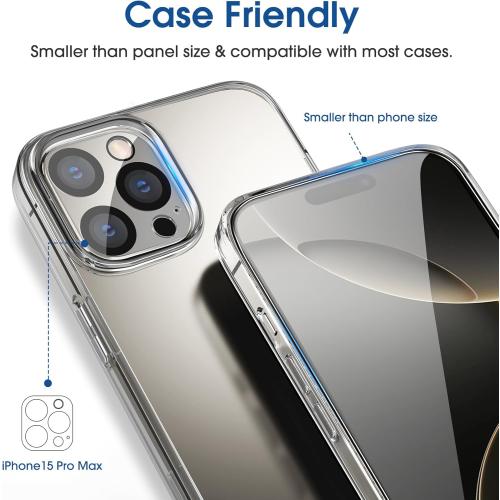 amFilm Auto-Alignment OneTouch for iPhone 16 Pro [6.3''] Screen Protector   Camera Lens Protector, Tempered Glass, 30 seconds Installation, Bubble Free, Case Friendly, Anti-Scratch [2 2 Pack]