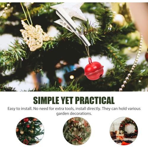 Luxshiny 100Pcs Christmas Tree Clips Metal Ornament Clips for Christmas Tree Decoration Spring Clamps for Xmas Ball Wreath Adornment Holiday Crafts Home Supplies