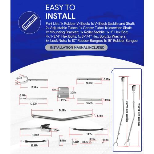 Universal Transom Saver, 3001.1068 Adjustable Heavy-Duty Transom Saver for Outboards Up to 150 HP, Adjustable from 28 to 59