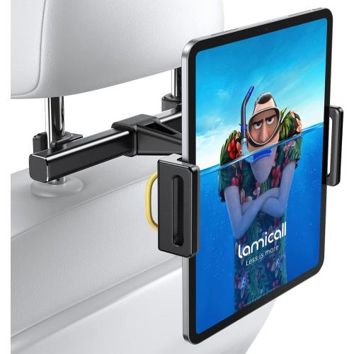 Lamicall Car Tablet Headrest Holder - Car Back Seat Headrest Tablet Mount Stand for Kids, Road Trip Essentials Accessories Gifts, for 2025 iPad Pro 11/13 Air Mini, iPhone, Galaxy Tab, 4.7-13 Devices