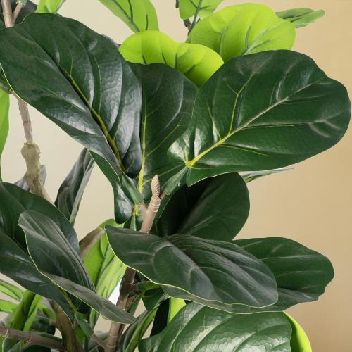 Artificial Fiddle Leaf Fig Tree, 5FT Faux Ficus Lyrata Plant Tall Fake Tree for Home Decor Artificial Tree for Indoor Office Living Room (Fiddle Leaf Fig Tree, 5 FT)