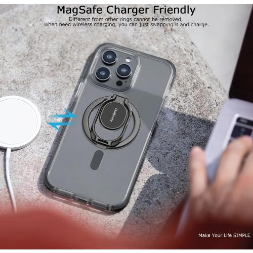 Doflyesky Magnetic Phone Ring Holder for iPhone, Double Adjustable Gym Phone Grip Holder and Stand Removable for Magsafe Case, iPhone 17/16/15/Pro Max Plus SE