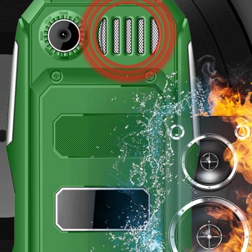 Mini Rugged Cell Phone for Senior, 1.8 Inch Drop Proof and Dust Proof Outdoor Mobile Phone, 5800mAh Battery 32MB Unlocked GSM Cell Phone (OD Green)