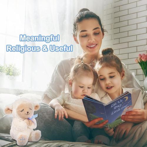 Baptism Gifts for Boys, Great Christening, Dedication and Baptism Gift Set for Boys and Newborn Baby, Includes 7 Praying Lamb Plush Toy and Let Us Pray Baby Book in Keepsake Gift Box