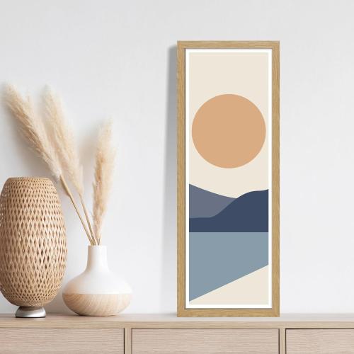 12x36 Picture Frame 2 Packs, Real Glass and Natural Oak Wood Frame, Display Collage Pictures Twelve 4x6 With Mat or Pennant 12 x 36 Without Mat - Horizontal or Vertical Wall Mounting