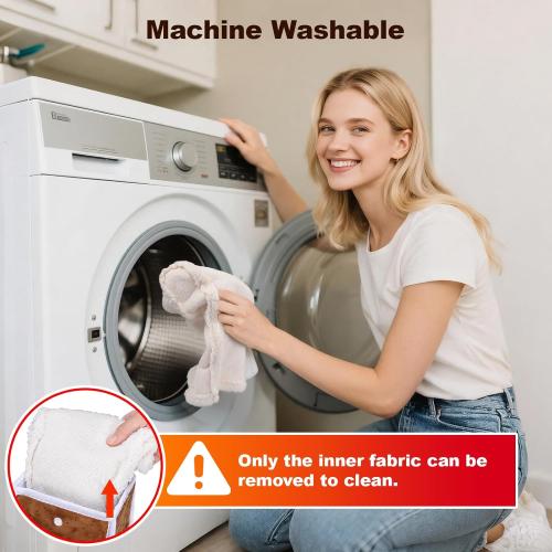 Split Electric Foot Warmer, Quick Heating Pad for Feet, 6-Level Heated Slippers for Men Women, Soft Heated Boots, Feet Warmer with Detachable Washable Liner for Home