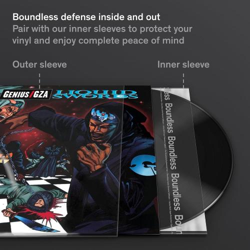 Boundless Audio Vinyl Record Sleeves - 50 x Premium Vinyl Outer Sleeves | Heavy Duty 3 Mil Crystal Clear Polypropylene Protective Covers for Vinyl Records & LP Albums - 12.75 x 12.75