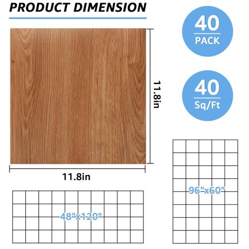 AKOLAFE Sheet Vinyl Flooring 12x12 Inch Peel and Stick Floor Tile Waterproof Wood Grain Flooring Tile Clearance Self Adhesive Vinyl Floor Tiles Sticky Laminate Flooring Stick on Bathroom Kitchen RV