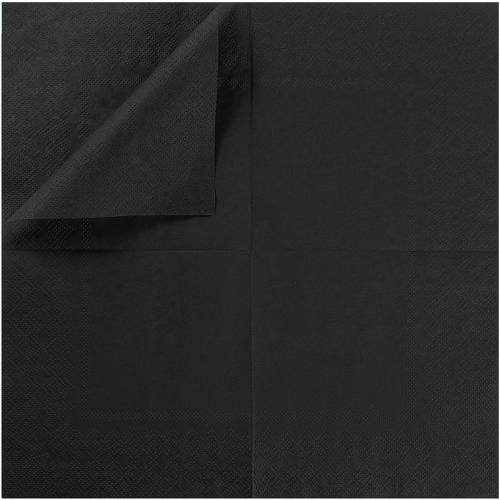 100 Pack Cocktail Napkin 2-Ply Dessert Napkins Folded 5 x 5 Inches Disposable Napkins for Dinner Wedding Birthday Party Bridal Anniversary Reception Event (100, Black)