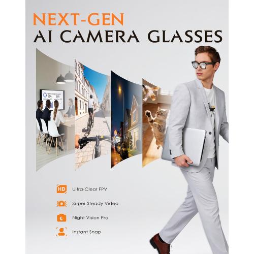 Smart Glasses with Camera and Audio 8MP HD Camera Smart Glasses for Men