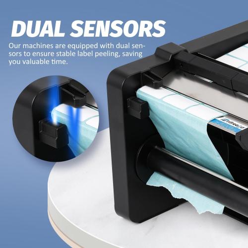 Automatic Label Dispenser, 2.98lb Portable Electric Label Dispenser for 20-130mm Labels, 3 Speed Adjustable with Dual Senser for Shipping/Document/Reminding Labels (with a Battery)