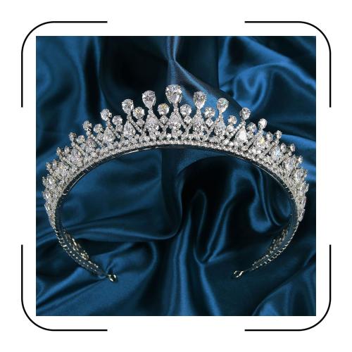 QXMYOO Vintage Women Wedding Tiaras Silver Cubic Zirconia Pageant Crowns Sweet 16 Birthday Prom Party Quinceanera Crowns Bridal Hair Accessories (Silver)