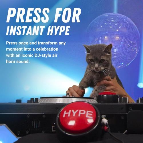 Sound RX “The Hype Button” Hip Hop Air Horn Sound Effect Button – DJ Party Noise Maker, Funny Desk Toy & Celebration Buzzer (Batteries Included)