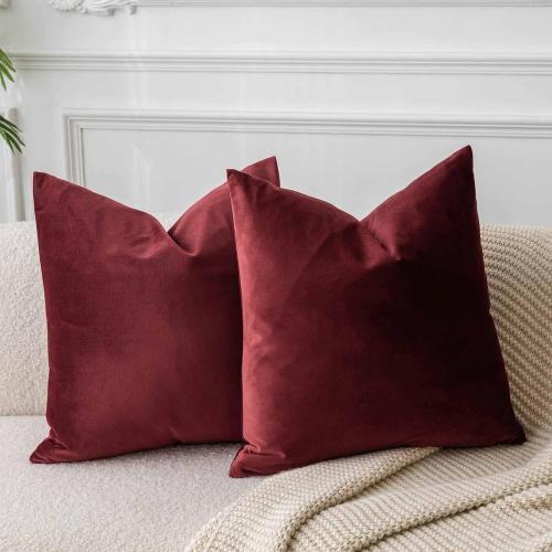 JUSPURBET Decorative 20x20 Pillow Covers Set of 2 Velvet Throw Pillow Covers for Couch Sofa